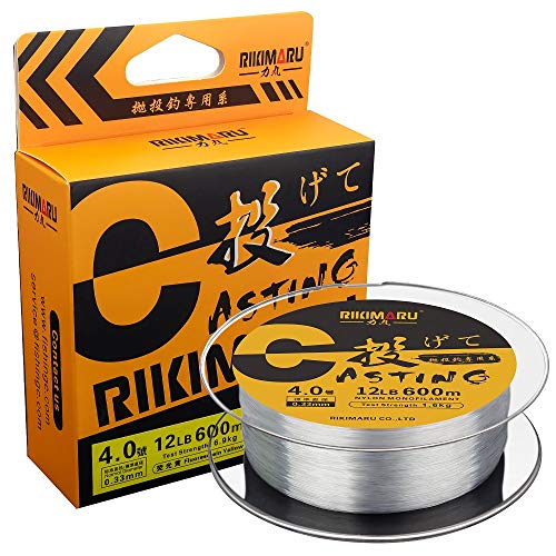 RIKIMARU Premium Monofilament Fishing Line-Strong and Abrasion Resistant Mono Line-Superior Nylon Material Fishing Line - color: Clear, size: 660Yds/0.37mm/15LB