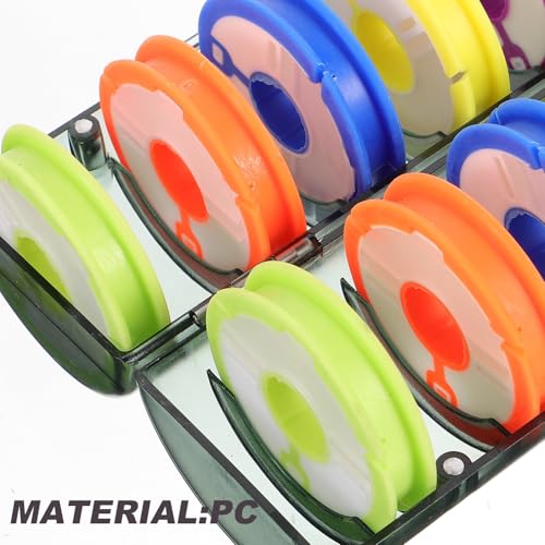 Toddmomy Fishing Line Spool Box Silicone Organizer Portable Reel Storage Holder with 12-spool Capacity for Fishing Line Management