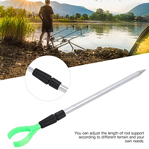 Fishing Rod Holder, Aluminum Alloy Telescopic Bank Stick with Y Head, Portable Ground Spike Rod Rest for Sea and Carp Fishing