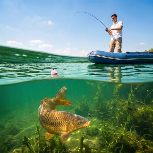 Coopay Fishing Bobbers 30Pcs-50Pcs/Lot Hard ABS Fishing Floats Set Snap on Float Red/White Bobbers Push Button Round Buoy Tackle Accessories - style: 1.5inch-30pcs