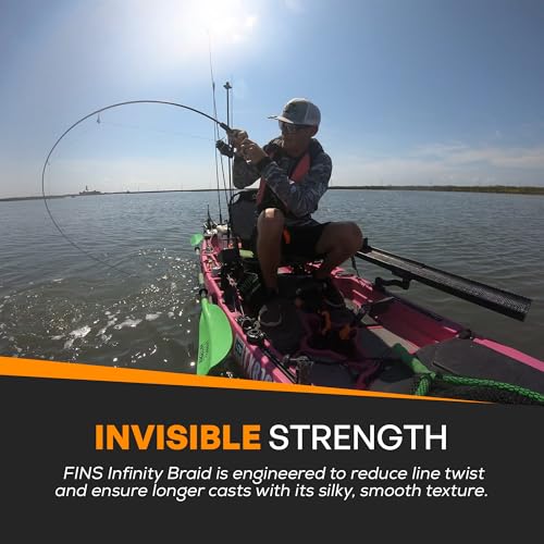 FINS Infinity Braided Fishing Line – USA Made, Silky Smooth 8-End Jet Black Braid for Superior Casting Distance, Quiet Performance Through Guides, Stealthy Freshwater and Saltwater Presentations - size: 4000 Yards