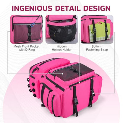 Goture Fishing Backpack with Cooler, 66L 600D Tackle Backpack with 3 Rod Holders, Helmet Holder, Rain Cover, Saltwater Large Fishing Bag for Camping Hiking, Gear Storage Bag, Gifts for Men - color: B1:pink(without Tackle Box)