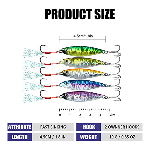 TRUSCEND Vibespinner Easy Catch Fishing Lures with BKK Hooks, Tail Spinner Baits with 4 Actions, Vibrating Swimming Flashing & Jigging for More Bites, Spoon Lures for Bass Trout Crappie Walleye Pike - color: D-0.35oz-1.8"