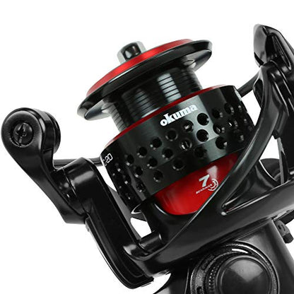 Okuma Ceymar Graphite Lightweight All Purpose 8BB Spinning Reel - color: Black/Red, size: C-10, 110yd-4LB