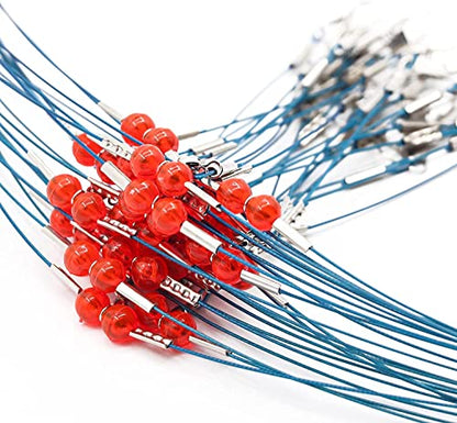 YOTO Fishing Leaders,Stainless Steel Tackle Rig with Tackle Lure Swivels Snaps, Saltwater rig Wire Leader Fishing Leader Wire Bottom rigs for Saltwater - color: Blue Fishing Leaders, style: 2arm-12pcs