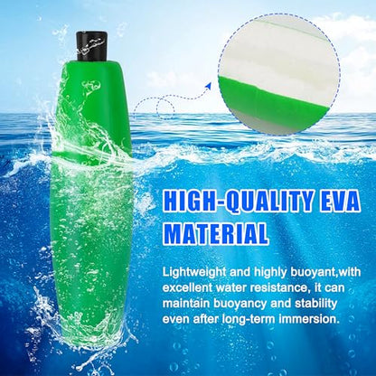 SILANON Peg Floats Fishing Bobbers,Foam Cigar Fishing Floats Bobbers Catfish Floats Slip Fishing Cork Bobbers with Pipe Plug for Catfish Santee Rig Freshwater Saltwater Fishing - size: 2.5 inch, style: Green-30pcs