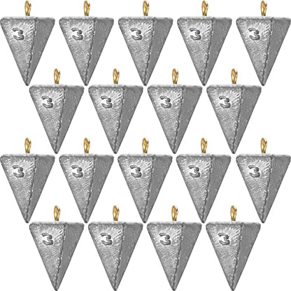 Shimeyao 18 Pieces Pyramid Sinkers Fishing Weights Triangle Fishing Sinkers Rig Pyramid Sinker for Ocean Saltwater Surf Bass Casting Gear Tackle - size: 3 oz