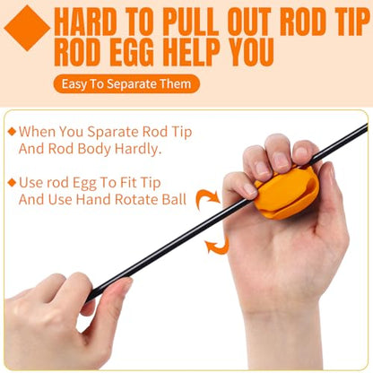 Blueweenly 12 Pcs Portable Silicone Fishing Pole Rod Holder Clips Fixed Ball 5 Holes Multifunctional Rubber Fishing Pole Puller Clips Bike Rod Holder Straps for Travel Ground Car Bike - color: Orange