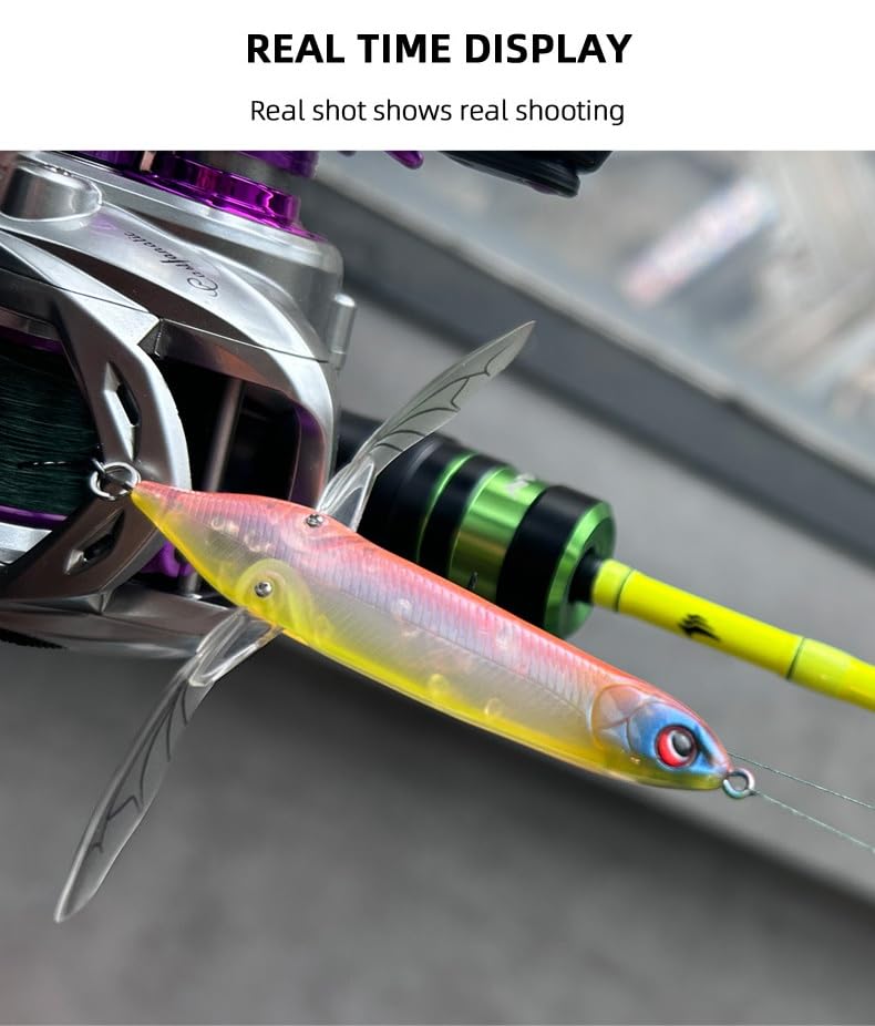 opwater Crawler Walks On Water Dragonfly Big Bass Blow Ups Great Fishing Gift Great for Freshwater Fishing - color: Clear Yellow