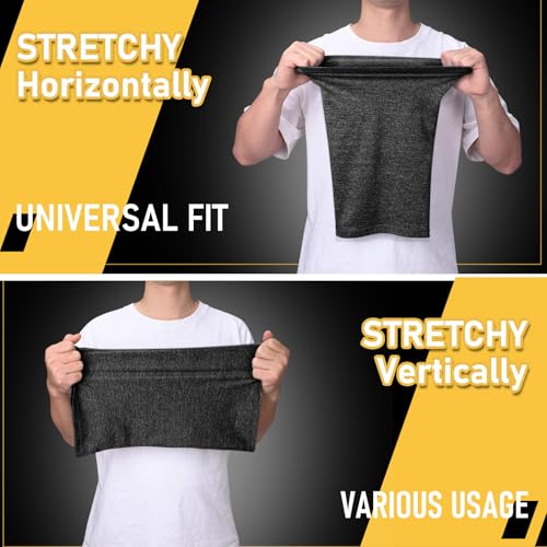 TICONN Neck Gaiter Face Cover Scarf, Neck Warmer Breathable Sun & Wind-proof for Skiing Fishing Hiking Cycling - color: Heather Black-4pk, style: Quick Dry