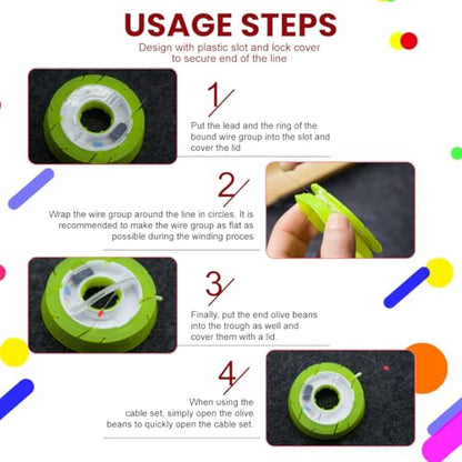10PCS Silicone Fishing Line Storage Holders Fishing Line Storage Fishing Snell Leader Rigs Gear Spools Line Keeper Circular Winding Plates (Colorful)
