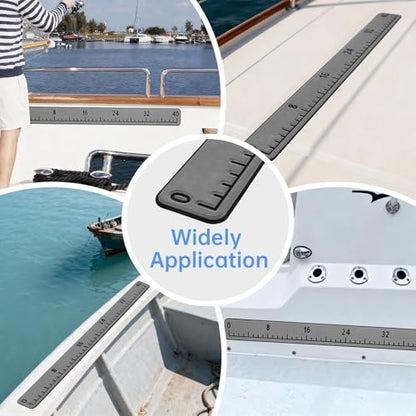 Fish Ruler with 3M Adhesive - 40in EVA Foam Fish Measuring Ruler for Fishing Boat Marine Accessories, Waterproof Non Slip Fish Measuring Tape, Fish Measurement Sticker Tool for Boat Kayak - color: Mid Grey