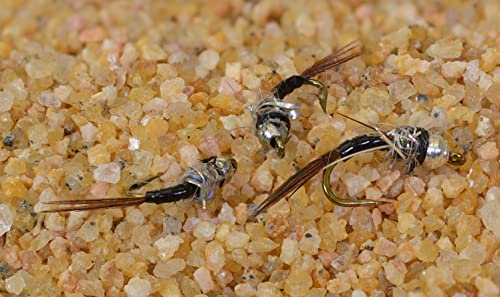 Black Ops Rainbow Warrior Midge Nymph Fly - 12 Flies - Mustad Signature Hook - Choose Size - style: Hook #18