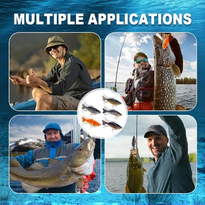 2026 Upgrade 3D Swimming Bait for Freshwater & Saltwater, Fishing Gear Attracts Fishing Lures Walleye Trout Bass, Fishing Lures for Beginners,Robotic Fishing Lure, Amateurs and Professionals - color: 4-pack
