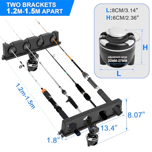 Fishing Rod Holder for Boat, 360° Rotatable Crappie Rod Holder for Boat, Boat Rod Storage Rack - style: B
