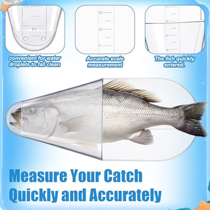 2 Pack Crappie Fish Measurers - 12-inch Capacity Crappie Fishing Measuring Tool, Quick Alternative to Fishing Tape