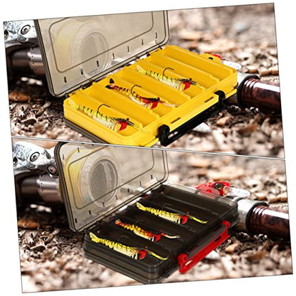 SUPVOX 2Pcs Double-Sided Drainage Fishing Lure Storage Container Waterproof Storage for Soft and Hard Baits Compartment Organizer for Fishing Gear for Freshwater