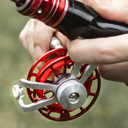 Reel, Aluminum Reels for Trout Pike Fly Fishing Winter Ice Wheel Fly Tackle Aluminum Saltwater - color: Blue with base, size: Standard