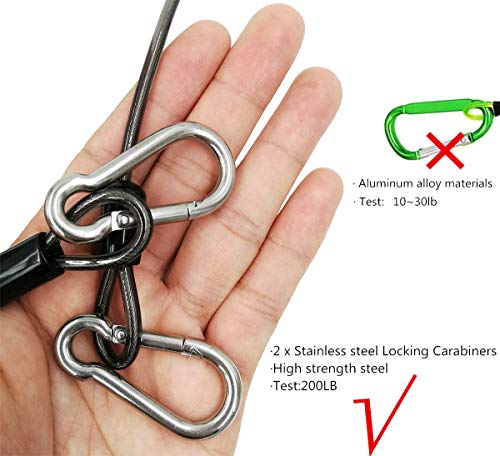 Drchoer Fishing Rod Lanyard for Trolling: 10ft-150LB Saltwater Rod Reel Safety Tether - Retractable Fishing Tool Coil Lanyard for Deep Sea Pole Kayak Paddles Leash