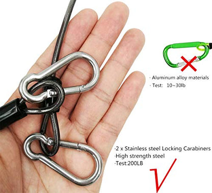 Drchoer Fishing Rod Lanyard for Trolling: 10ft-150LB Saltwater Rod Reel Safety Tether - Retractable Fishing Tool Coil Lanyard for Deep Sea Pole Kayak Paddles Leash