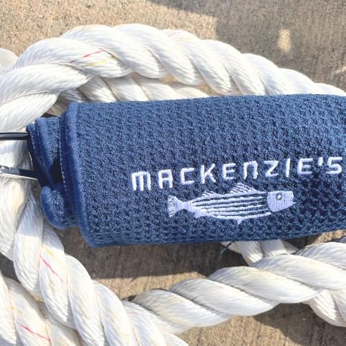 Mackenzie’s Signature Fishing Towel - 3 Pack Fishing Towel – 15 X 15 | Gifts for Fishermen, Cooks, Mechanics, Tradesmen, Fast Drying, Waffle Weave, Fishing Gear