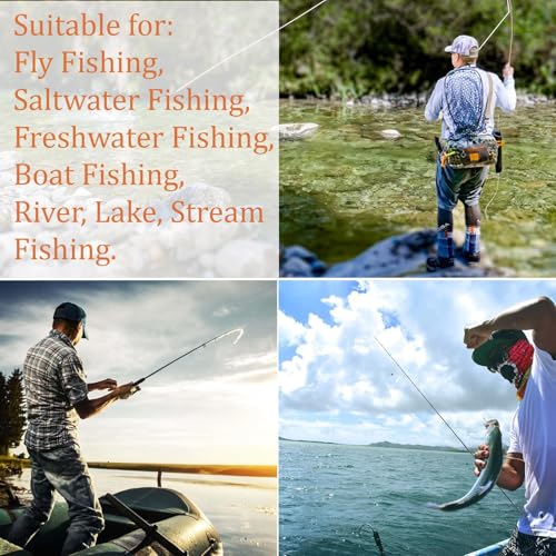 Wooden Frame Fly Fishing Landing Net with Soft Knotless Rubber Mesh, Fish Friendly Catch and Release Net for Trout Bass, Lightweight Wading Tool with Magnetic Release for Angler Gift