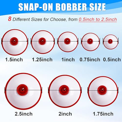 Fishing Bobbers Fishing Floats and Bobbers ABS Push Button Fishing Round Buoy Float Bobber Red/White Bobbers Floats Fishing Tackle Accessories 0.5"/0.75"/1"/1.5"/2"/2.5" - style: 0.5 inch- 30pcs