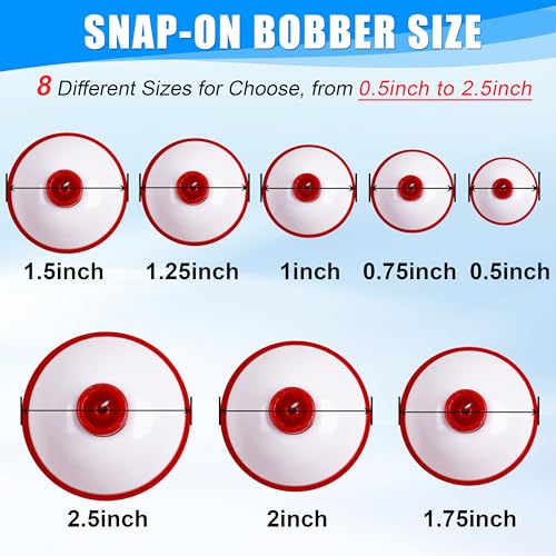 Fishing Bobbers Fishing Floats and Bobbers ABS Push Button Fishing Round Buoy Float Bobber Red/White Bobbers Floats Fishing Tackle Accessories 0.5"/0.75"/1"/1.5"/2"/2.5" - style: 2 inch- 10pcs