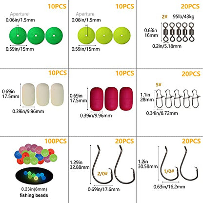 Dovesun 220/104/80/60/54/52/42pcs Pompano Rig Floats for Surf Fishing Foam Bobbers for Fishing Fly Fishing Bobbers Floats Bright Color Kit/Round/Cylindrical/Heart/Bullet/Pill/Spin Shape - color: Kit-220pcs