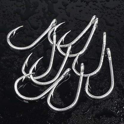Fishing Live Bait Hooks, 40pcs Saltwater Live Bait Fish Hooks Circle Hooks for Catfish Stainless Steel Fishing Hooks Sharp Saltwater Fishing Hooks1/0-10/0 - size: 3/0 - 40pcs
