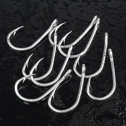 Fishing Live Bait Hooks, 40pcs Saltwater Live Bait Fish Hooks Circle Hooks for Catfish Stainless Steel Fishing Hooks Sharp Saltwater Fishing Hooks1/0-10/0 - size: 1/0 - 40pcs