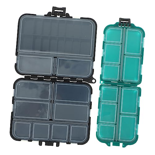 Kisangel 2pcs Portable Fishing Gear Boxes Lure Storage Organized Tackle Storage for Outdoor Activities