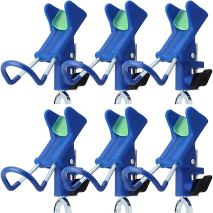 6 Pcs Fishing Rod Holder for Ground Upgraded Bank Fishing Pole Holders Adjustable Extra Long Drill Rod Stand for Catfish, Beach, Mud, Gifts for Men Birthday Christmas - color: Blue