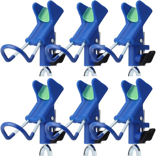 6 Pcs Fishing Rod Holder for Ground Upgraded Bank Fishing Pole Holders Adjustable Extra Long Drill Rod Stand for Catfish, Beach, Mud, Gifts for Men Birthday Christmas - color: Blue