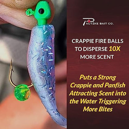 PAUTZKE'S Crappie Fire Balls - Striking Color & Prolonged Scent Release, Infused with Genuine Salmon Egg Juice - color: Blue