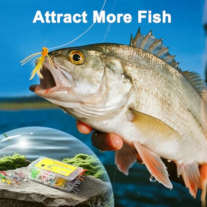 Fly Fishing Poppers Flies, Fly Popper Lures Bass Bluegill Crappie Trout Salmon Panfish Perch Popper Flies Kit for Fly Fishing - color: 20pcs Fly Fishing Poppers