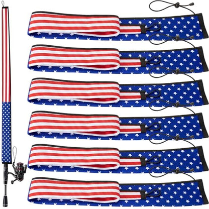 Outus 6 Pack Neoprene Fishing Rod Sleeves, 65 Inch Tangle-Free Covers, Protective Sock for Spinning Casting Rods, Travel Storage