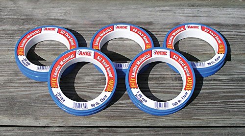 ANDE Monofilament PCW50-100 Mono Leader Wrist Spool, 50-Yards, 100-Pounds, Clear