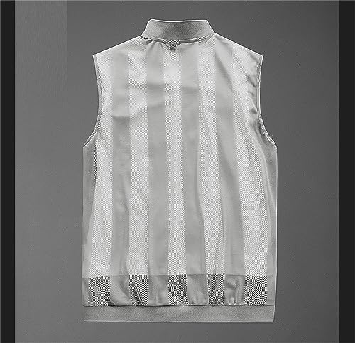 WSLCN Men's Summer Vest Casual Lightweight Breathable Mesh Cycling Travel Zip Vest - color: Grey, size: Small