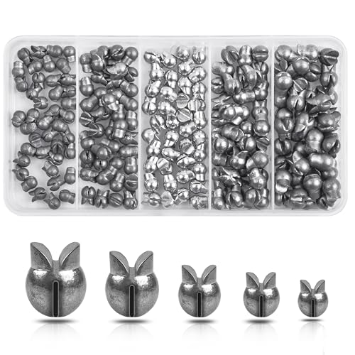 Split Shot Fishing Weights Sinkers, 200pcs Removable Fishing Line Weights and Sinkers for Freshwater Saltwater Bass Trout - size: 1g 1.5g 2g 2.5g 3g (Large-200pcs)