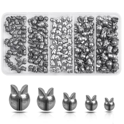 Split Shot Fishing Weights Sinkers, 200pcs Removable Fishing Line Weights and Sinkers for Freshwater Saltwater Bass Trout - size: 1g 1.5g 2g 2.5g 3g (Large-200pcs)