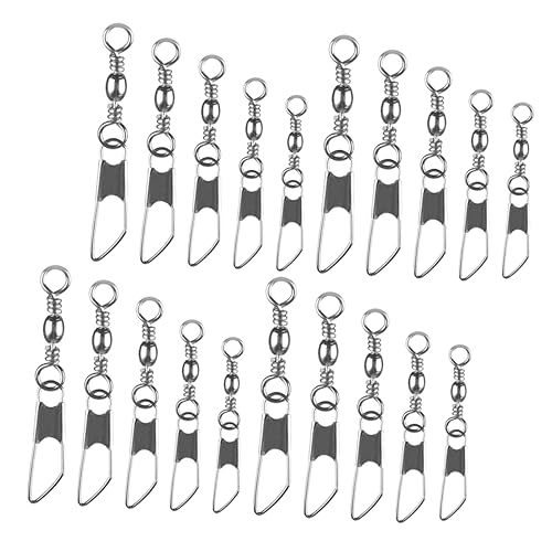 50Pcs Fishing Swivels Snap Connectors 6# 8# 10# 12# 14# Assorted Sizes Durable Fishing Tackle for Freshwater Fishing Fish Line and Lure Connectors
