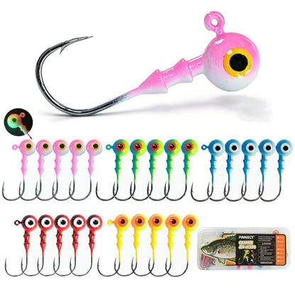 Crappie Jig Heads Kit - 20/25/40-PACK, 1/8oz 1/4oz 3/8oz, for Walleye Crappie Bass Panfish Freshwater Fishing Jig Hooks - size: 1/4oz-25Pack