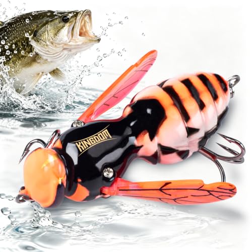 Kingdom Wasp Crawl Bait Insect Bionic Floating Fishing Lures Swimbaits Hard Artificial Baits Lure Freshwater and Saltwater Bass Carp Pike Walleye Fishing ABS Material Carbon Steel Three Book Hook - color: 03, size: 6.6g