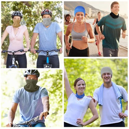 Geyoga Summer UV Protection Cooling Neck Gaiter | Sunscreen Breathable Face Scarf Bandana Mask Neck Gaiter for Outdoor Fishing Hiking Camping - color: Coyote Color