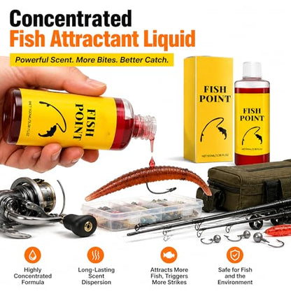 Concentrated Fish Attractant Liquid, 100ml Red Worm Liquid Spray - Powerful Bait Attractant Scent Bait Fish Attractant Liquid for Trout, Panfish and More, Enhances Scent & Improves Biteresponse (2PCS)