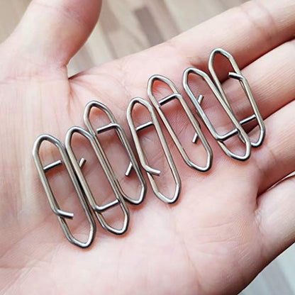 50 PCS Fishing Clips Stainless Steel Strength Fast Snap Clip Fishing Clips Connector Easy Quick Change Lure Snaps for Freshwater Saltwater - size: S-45LB-50PCS