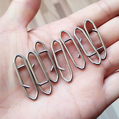 50 PCS Fishing Clips Stainless Steel Strength Fast Snap Clip Fishing Clips Connector Easy Quick Change Lure Snaps for Freshwater Saltwater - size: M-70LB-50PCS