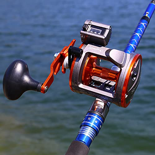Sougayilang Line Counter Trolling Reel Conventional Level Wind Fishing Reel - color: Thunder LS II 3000 Right Handed