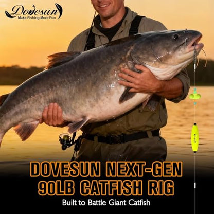 Dovesun Catfish Rigs Take Down Rigs for Catfish Float Rigs with Rattles Santee Rig Circle Hooks 6/0 8/0 Ready to Use Catfishing Tackle 6pcs - size: 6/0Hook * 6PCS